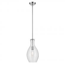  42047CHCS - Everly 17.75" 1-Light Bell Pendant with Clear Seeded Glass in Chrome