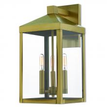  20584-01 - 3 Lt AB Outdoor Wall Lantern