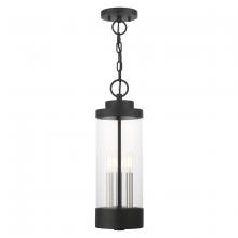  20727-14 - 3 Lt Textured Black Outdoor Pendant Lantern