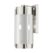  22382-91 - 2 Lt Brushed Nickel Outdoor Wall Lantern