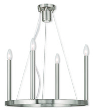  40244-91 - 4 Light + 1 Light BN Chandelier