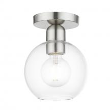  48977-91 - 1 Light Brushed Nickel Sphere Semi-Flush