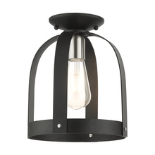  49641-14 - 1 Lt Textured Black Petite Semi Flush