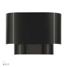  50299-68 - 1 Light Shiny Black ADA Sconce with Shiny Black Metal Shade with Shiny White Inside