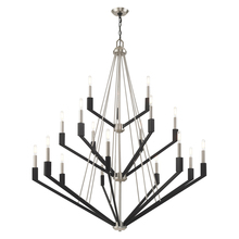  51169-91 - 18 Lt Brushed Nickel & Black Foyer Chandelier