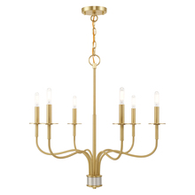  51326-12 - 6 Lt Satin Brass Chandelier