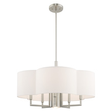 Livex Lighting 51925-91 - 6 Lt Brushed Nickel Pendant Chandelier