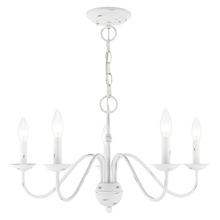  52165-60 - 5 Lt Antique White Chandelier