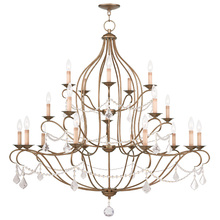  6439-48 - 12 Light Antique Gold Leaf Chandelier