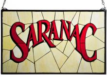  113371 - 28"W X 17"H Saranac Stained Glass Window