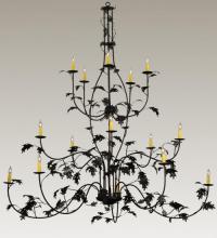  134147 - 72" Wide Oak Leaf 15 Light Chandelier