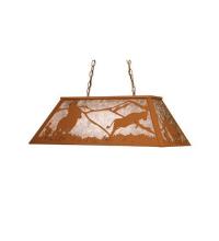  15504 - 33"L Cowboy & Steer Oblong Pendant