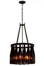  163818 - 17"W Tuscan Vineyard Estate 16 Wine Bottle Chandelier