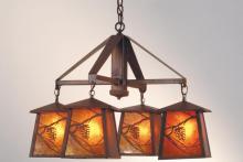  19055 - 28" Wide Whispering Pines 4 LT Chandelier