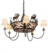  225914 - 35" Wide Elk on the Loose 5 Light Chandelier