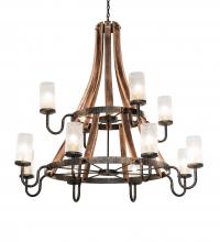  238765 - 61" Wide Barrel Stave 12 Light Chandelier