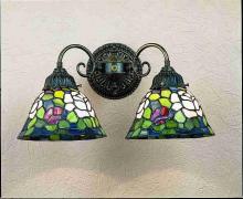  26604 - 18" Wide Tiffany Rosebush 2 Light Wall Sconce