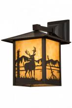  39870 - 9"Sq Seneca Deer at Lake Solid Mount Wall Sconce