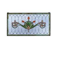  68018 - 36"W X 19"H Tulip & Fleurs Stained Glass Window