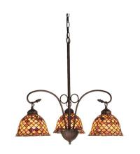  74045 - 24"W Tiffany Fishscale 3 LT Chandelier