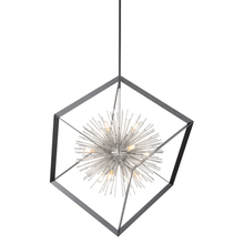  AC11441CH - Sunburst 12 Light Chandelier (Matte Black & Chrome)