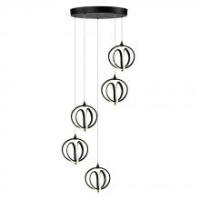  AC6735BK - Rose 5 Light LED Chandelier Black