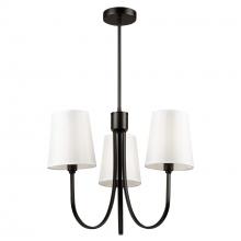  SC13333BK - Rhythm 3 Light Chandelier Black