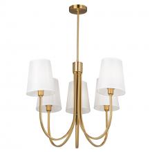  SC13335BG - Rhythm 5 Light Chandelier Brushed Gold