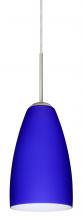  1JC-1511CM-LED-SN - Besa Riva 9 LED Pendant Cobalt Blue Matte Satin Nickel 1x9W LED