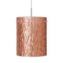 Besa Lighting 1JC-4006CS-SN - Besa Tamburo 8 Pendant, Stone Copper Foil, Black Finish, 1x100W MAX E26 Base