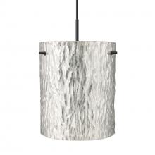 Besa Lighting 1JC-4006SS-BK - Besa Tamburo 8 Pendant, Stone Silver, Black Finish, Foil 1x100W MAX E26 Base