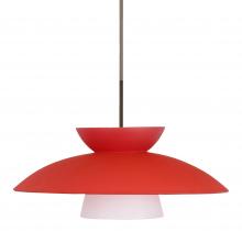  1JC-451331-LED-BR - Besa Trilo 15 Pendant Red Matte Bronze 1x9W LED