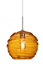  1JC-462782-EDIL-SN - Besa Wave 10 Pendant Satin Nickel Amber 1x8W LED Filament