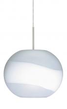  1JC-477699-LED-SN - Besa Luna LED Pendant Opal Frost Satin Nickel 1x9W LED