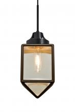  1JC-BRAVOBR-BK - Besa, Bravo Cord Pendant, Bronze/Gold Bubble, Black Finish, 1x60W Medium Base