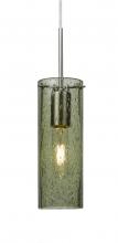  1JC-JUNI10MS-SN - Besa, Juni 10 Cord Pendant, Moss Bubble, Satin Nickel, 1x60W Medium Base