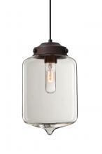  1JC-OLINCL-BR - Besa Olin Pendant Bronze Clear 1x60W Medium Base T10