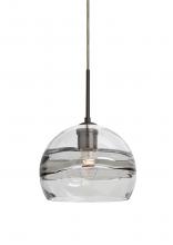  1JC-SPIR8SC-BR - Besa Spirit 8 Pendant, Smoke/Clear, Bronze Finish, 1x60W Medium Base