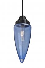  1JC-SULUBL-BK - Besa, Sulu Cord Pendant, Blue Bubble, Black Finish, 1x60W Medium Base