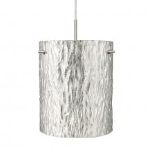 Besa Lighting 1JT-4006SS-SN - Besa Tamburo 8 Pendant, Stone Gold Foil, Black Finish, 1x100W MAX E26 Base