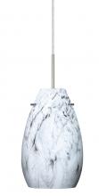  1JT-4126MG-LED-SN - Besa Pera 9 LED Pendant Marble Grigio Satin Nickel 1x9W LED