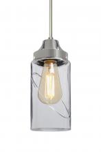  1JT-BLINKCL-EDIL-SN - Besa, Blink Cord Pendant, Clear, Satin Nickel Finish, 1x4W LED Filament