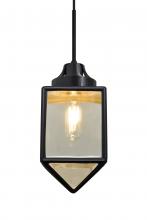  1JT-BRAVOBK-EDIL-BK - Besa, Bravo Cord Pendant, Black/Gold Bubble, Black Finish, 1x5W LED Filament