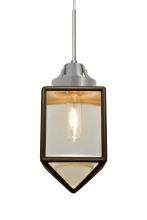  1JT-BRAVOBR-SN - Besa, Bravo Cord Pendant, Bronze/Gold Bubble, Satin Nickel Finish, 1x60W Medium Base