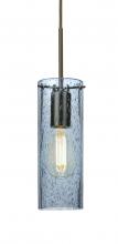  1JT-JUNI10BL-EDIL-BR - Besa, Juni 10 Cord Pendant, Blue Bubble, Bronze, 1x4W LED Filament