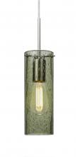  1JT-JUNI10MS-EDIL-SN - Besa, Juni 10 Cord Pendant, Moss Bubble, Satin Nickel, 1x4W LED Filament