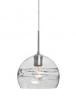  1JT-SPIR8CL-SN - Besa Spirit 8 Pendant, Clear, Satin Nickel Finish, 1x60W Medium Base