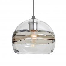  1JT-SPIR8SC-SN - Besa Spirit 8 Pendant, Smoke/Clear, Satin Nickel Finish, 1x60W Medium Base