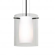 Besa Lighting 1KG-C00607-BK - Besa Pendant Pahu 8 Black Clear/Opal 1x100W MAX E26 Base