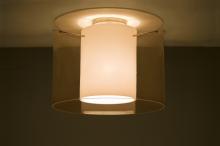  1KM-G00707-SN - Besa Ceiling Pahu 16 Satin Nickel Transparent Armagnac/Opal 1x150W Medium Base A21